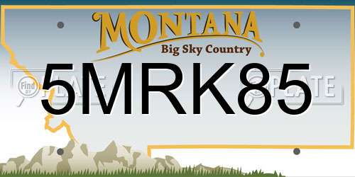 5MRK85 Montana License Plate