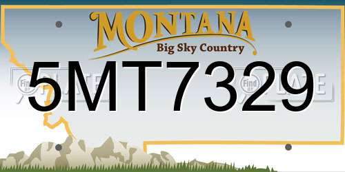 5MT7329 Montana License Plate