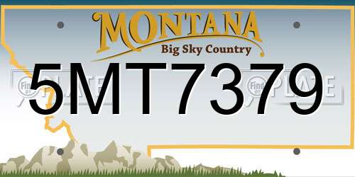 5MT7379 Montana License Plate