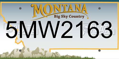 5MW2163 Montana License Plate