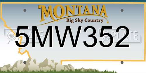 5MW352 Montana License Plate