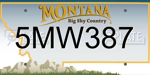 5MW387 Montana License Plate