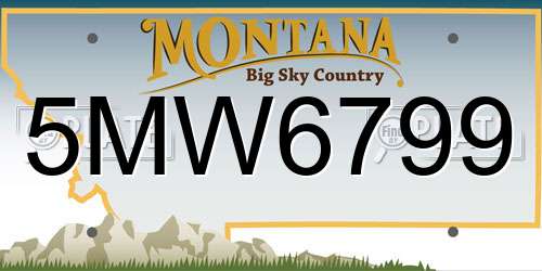 5MW6799 Montana License Plate