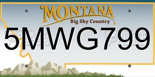 5MWG799 Montana License Plate