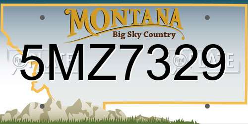 5MZ7329 Montana License Plate