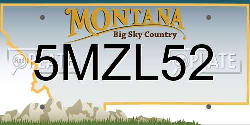 5MZL52 Montana License Plate