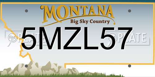 5MZL57 Montana License Plate