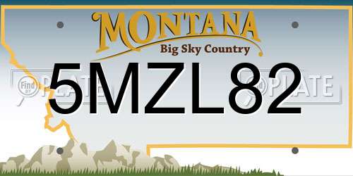 5MZL82 Montana License Plate