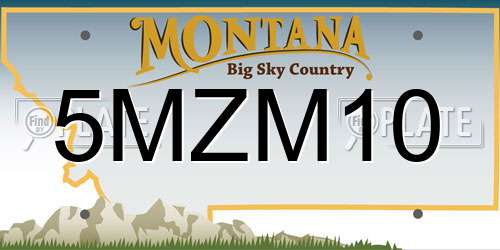 5MZM10 Montana License Plate
