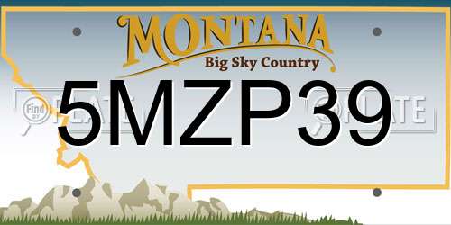 5MZP39 Montana License Plate