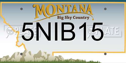 5NIB15 Montana License Plate