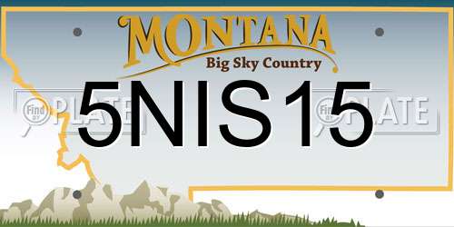 5NIS15 Montana License Plate