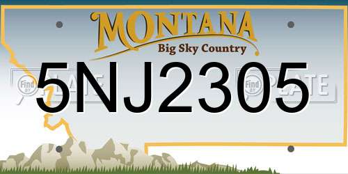 5NJ2305 Montana License Plate