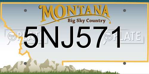 5NJ571 Montana License Plate