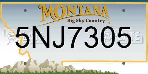 5NJ7305 Montana License Plate