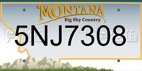 5NJ7308 Montana License Plate