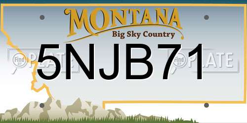 5NJB71 Montana License Plate