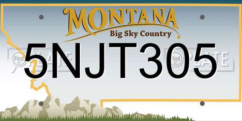 5NJT305 Montana License Plate