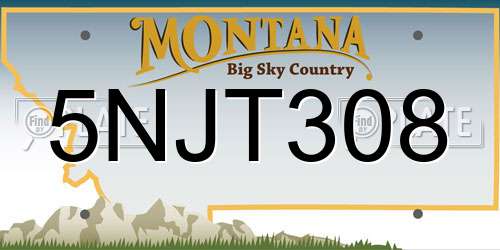 5NJT308 Montana License Plate