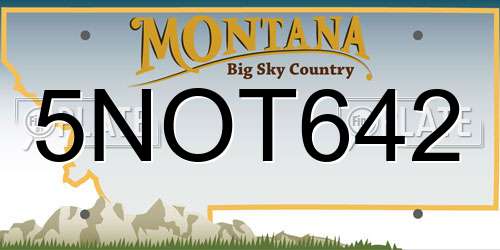 5NOT642 Montana License Plate