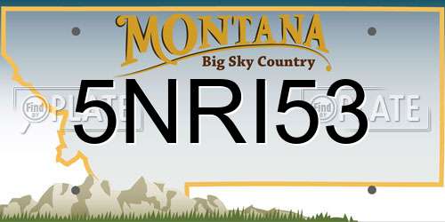 5NRI53 Montana License Plate