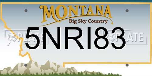 5NRI83 Montana License Plate