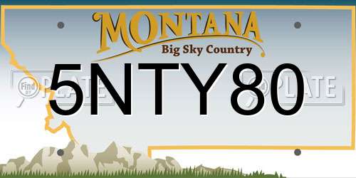 5NTY80 Montana License Plate