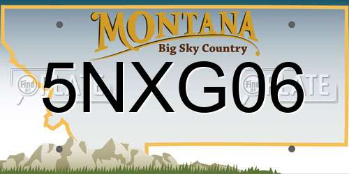 5NXG06 Montana License Plate