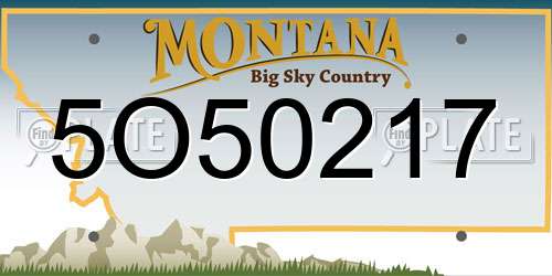 5O50217 Montana License Plate