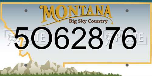 5O62876 Montana License Plate