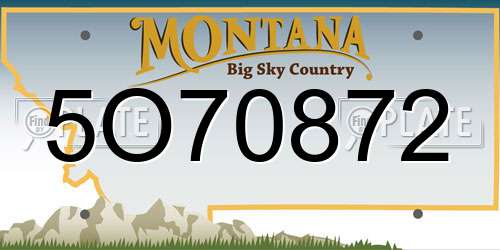 5O70872 Montana License Plate