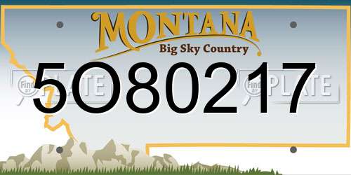 5O80217 Montana License Plate