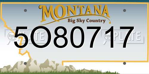 5O80717 Montana License Plate