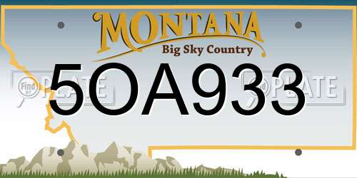 5OA933 Montana License Plate