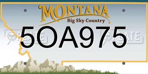 5OA975 Montana License Plate