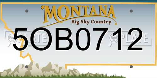 5OB0712 Montana License Plate