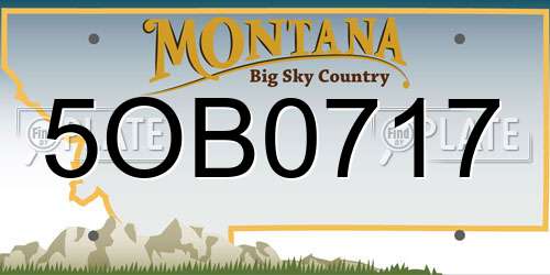 5OB0717 Montana License Plate