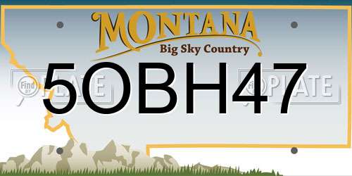 5OBH47 Montana License Plate
