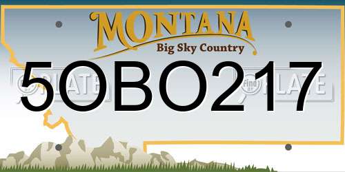 5OBO217 Montana License Plate