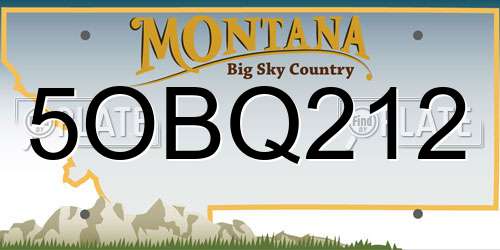 5OBQ212 Montana License Plate