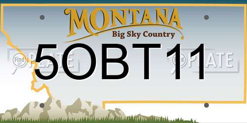 5OBT11 Montana License Plate