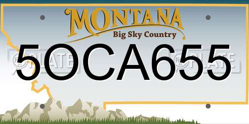 5OCA655 Montana License Plate