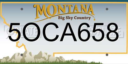 5OCA658 Montana License Plate