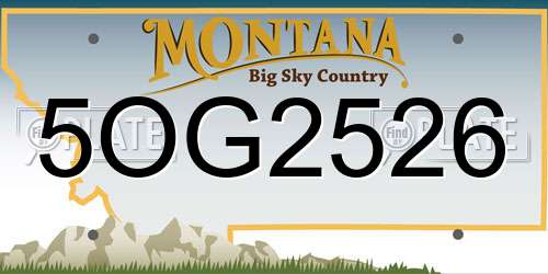 5OG2526 Montana License Plate