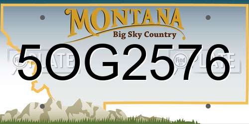 5OG2576 Montana License Plate
