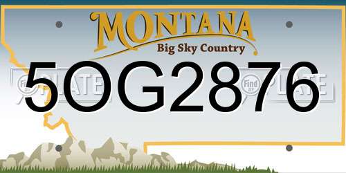 5OG2876 Montana License Plate