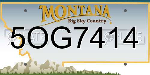 5OG7414 Montana License Plate
