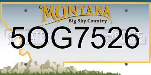 5OG7526 Montana License Plate