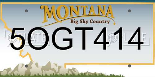 5OGT414 Montana License Plate