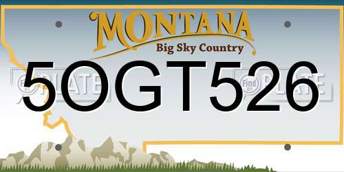5OGT526 Montana License Plate